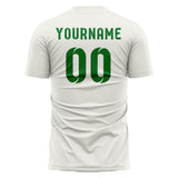 Custom White Emerald Green Soccer Jersey
