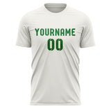 Custom White Emerald Green Soccer Jersey