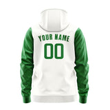 Custom White Emerald Green Hoodie 1818242418B31824