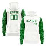 Custom White Emerald Green Hoodie