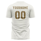 Custom White Light Khaki Soccer Jersey