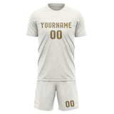 Custom White Light Khaki Soccer Set