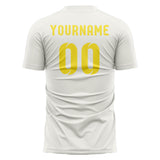 Custom White Light Yellow Soccer Jersey