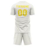 Custom White Light Yellow Soccer Set