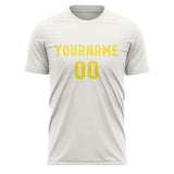 Custom White Light Yellow Soccer Jersey
