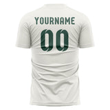 Custom White Blue Green Soccer Jersey