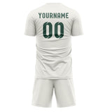 Custom White Blue Green Soccer Set