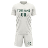 Custom White Blue Green Soccer Set