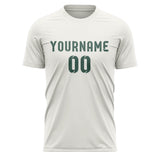 Custom White Blue Green Soccer Jersey