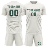 Custom White Blue Green Soccer Set