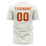 Custom White Orange Soccer Jersey