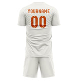 Custom White Orange Soccer Set