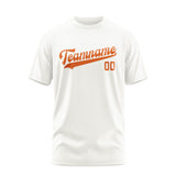 Custom White Orange T-Shirt