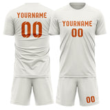 Custom White Orange Soccer Set