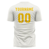 Custom White Gold Soccer Jersey