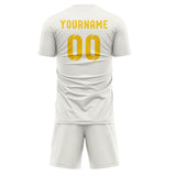 Custom White Gold Soccer Set