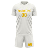 Custom White Gold Soccer Set