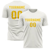 Custom White Gold Soccer Jersey