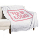 Custom White Pink Blanket