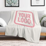 Custom White Pink Blanket