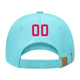 Custom Pale Ice Blue Light Pink Hat 18B21813