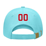 Custom Pale Ice Blue Crimson Red Hat 18B21814