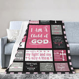 Blanket for Daughter Gifts, “I Am a Child of God”, From Mom Dad, Birthday, Christmas, Graduation, Inspirational Theme