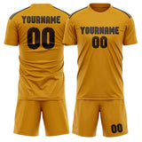 Custom Yellow Brown Soccer Set