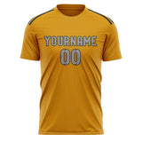 Custom Yellow Gray Soccer Jersey