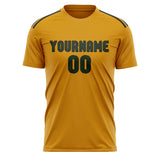 Custom Yellow Dark Green Soccer Jersey