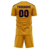 Custom Yellow Purple Soccer Set
