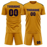 Custom Yellow Purple Soccer Set