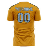 Custom Yellow Light Blue Soccer Jersey