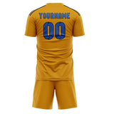 Custom Yellow Sky Blue Soccer Set