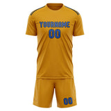 Custom Yellow Sky Blue Soccer Set