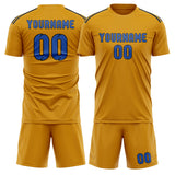 Custom Yellow Sky Blue Soccer Set