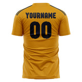 Custom Yellow Navy Soccer Jersey