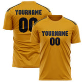 Custom Yellow Navy Soccer Jersey
