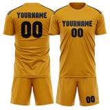 Custom Yellow Navy Soccer Set