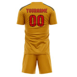 Custom Yellow Orange Red Soccer Set