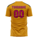 Custom Yellow Pink Soccer Jersey