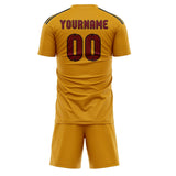 Custom Yellow Crimson Red Soccer Set