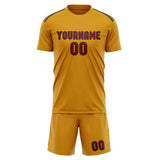 Custom Yellow Crimson Red Soccer Set
