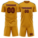 Custom Yellow Crimson Red Soccer Set
