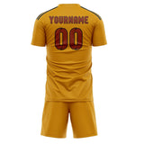 Custom Yellow Coral Red Soccer Set
