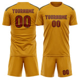 Custom Yellow Coral Red Soccer Set