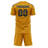 Custom Yellow Dark Grey Soccer Set