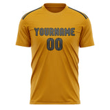 Custom Yellow Dark Grey Soccer Jersey