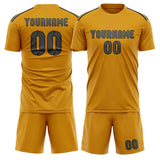 Custom Yellow Dark Grey Soccer Set
