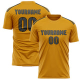 Custom Yellow Dark Grey Soccer Jersey